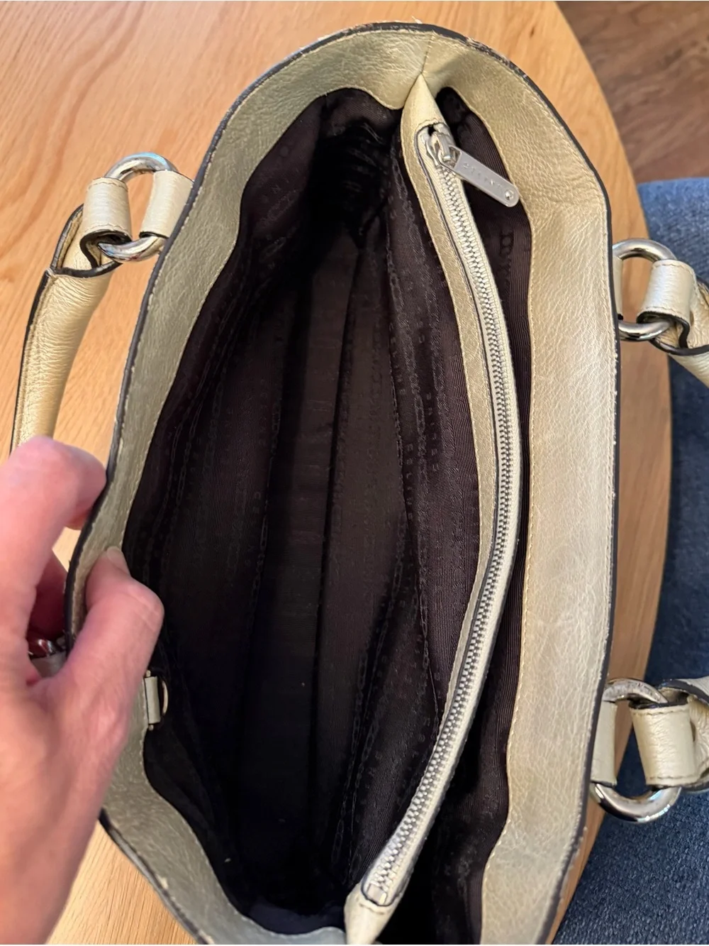 Authentic Celine Boogie Bag Metallic Gold Leather Satchel